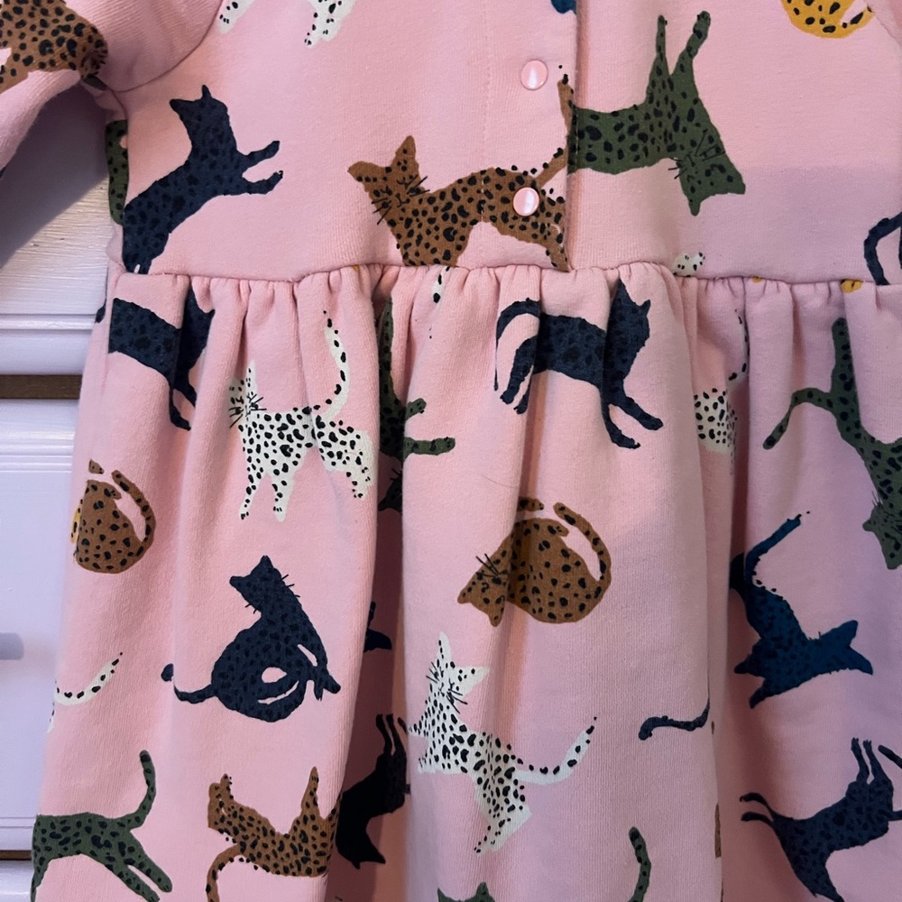 Hanna Andersson Pink Cat Sweatshirt Dress - Picture 3 of 6